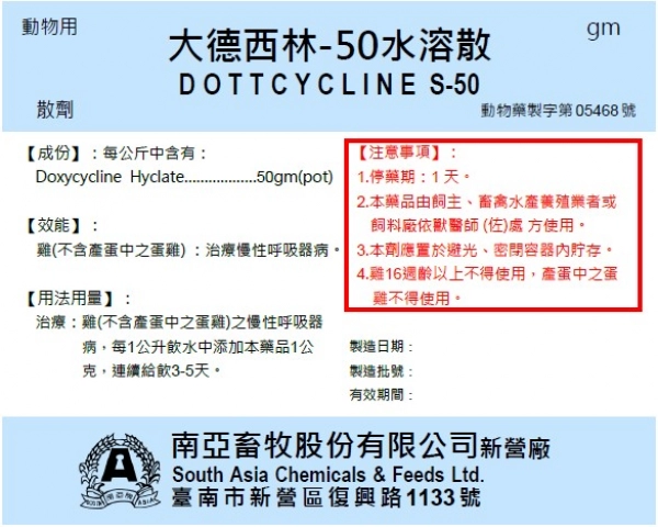 DOTTCYCLINE S-50
